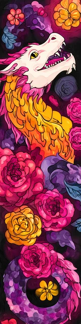 Free dragon bookmark featuring a dragon in warm colors